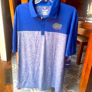 NWT Florida Gators Fanatics Branded Primary Logo Striated Polo  XL 2-Tone blue